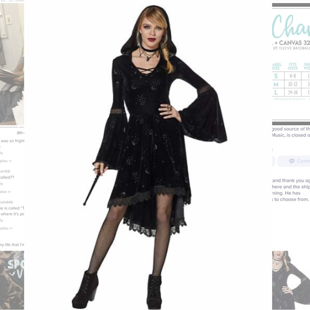 NWT Spirit Coven Hooded Dress Size Adult Large 12-14